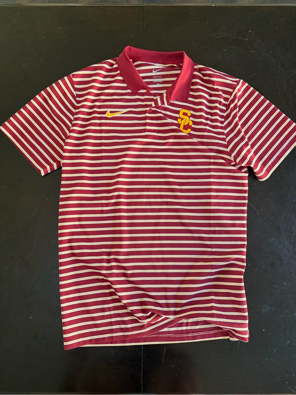 USC NIKE STRIPED POLO